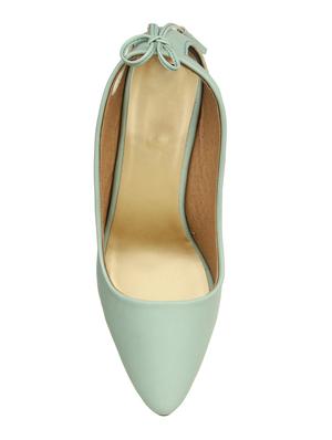 green faux leather slip on pumps - 14482084 - Standard Image - 4