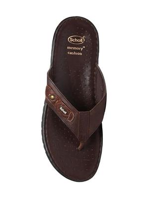 brown leather toe separator slippers - 14482148 - Standard Image - 4