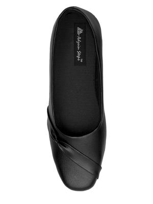 black faux leather slip on formal shoes - 14482318 - Standard Image - 4