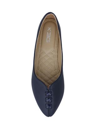 navy faux leather slip on ballerina - 14484476 - Standard Image - 4