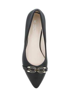 black faux leather slip on ballerina - 14484486 - Standard Image - 4