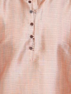beige silk blend long kurta - 14484761 - Standard Image - 4