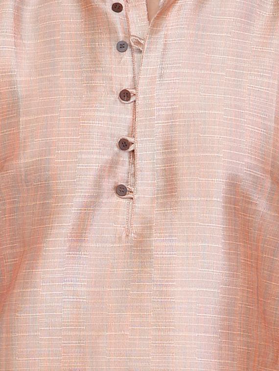 beige silk blend long kurta - 14484761 - Zoom Image - 4