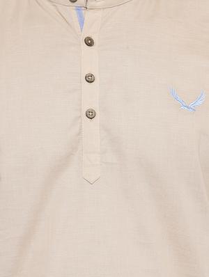 beige cotton casual shirt - 14484774 - Standard Image - 4