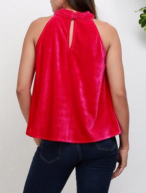 double keyhole velvet halter top - 14486623 - Standard Image - 4