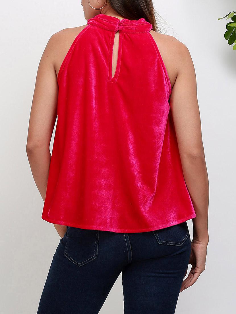 double keyhole velvet halter top - 14486623 - Zoom Image - 4