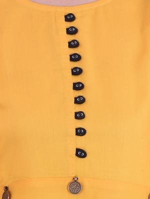 yellow rayon high low kurta - 14487407 - Standard Image - 4