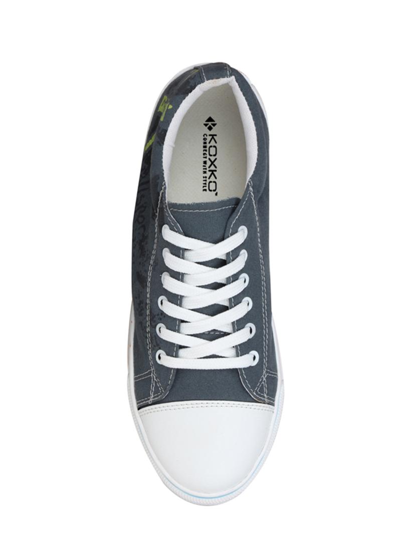 grey canvas lace up sneaker - 14487597 - Zoom Image - 4