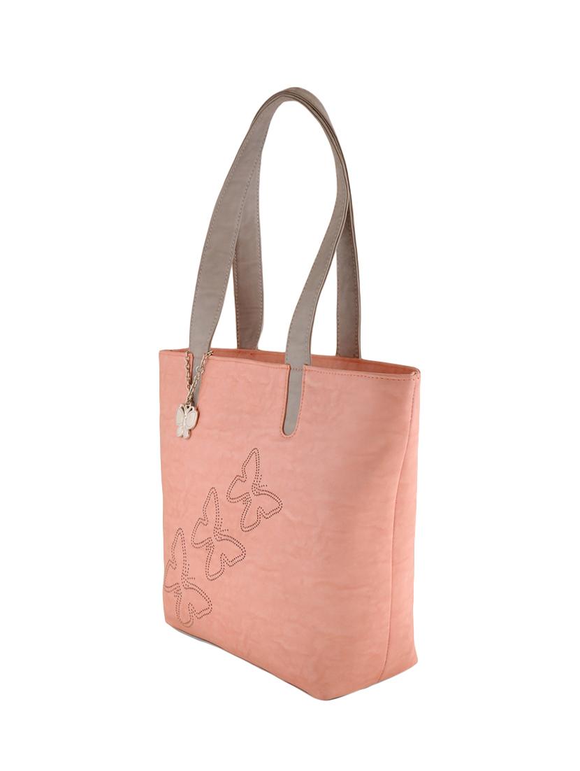 pink leatherette regular handbag - 14488111 - Zoom Image - 4