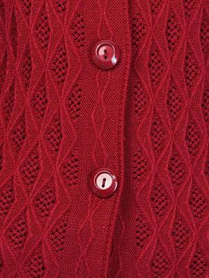 Red acrylic coatigan - 14491370 - Standard Image - 4