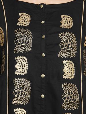 Pleated block print kurta - 14495464 - Standard Image - 4