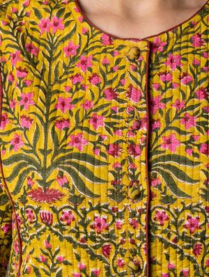 pink lemon yellow cotton quilted jacket - 14497018 - Standard Image - 4
