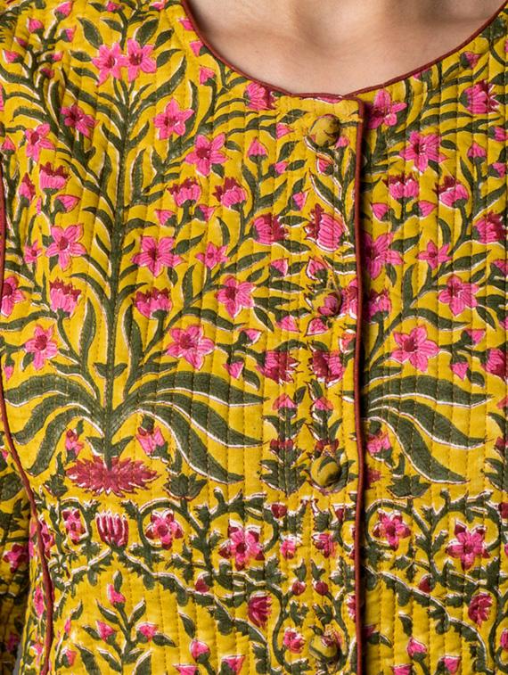 pink lemon yellow cotton quilted jacket - 14497018 - Zoom Image - 4