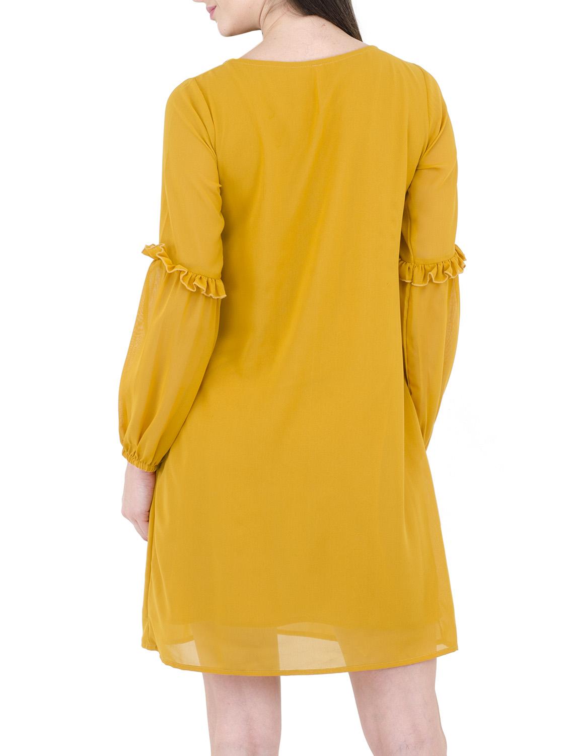 yellow georgette shift dress - 14497413 - Zoom Image - 4
