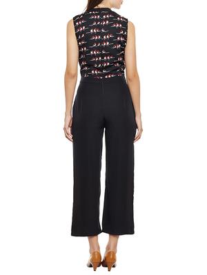 black crepe full leg jumpsuit - 14499597 - Standard Image - 4