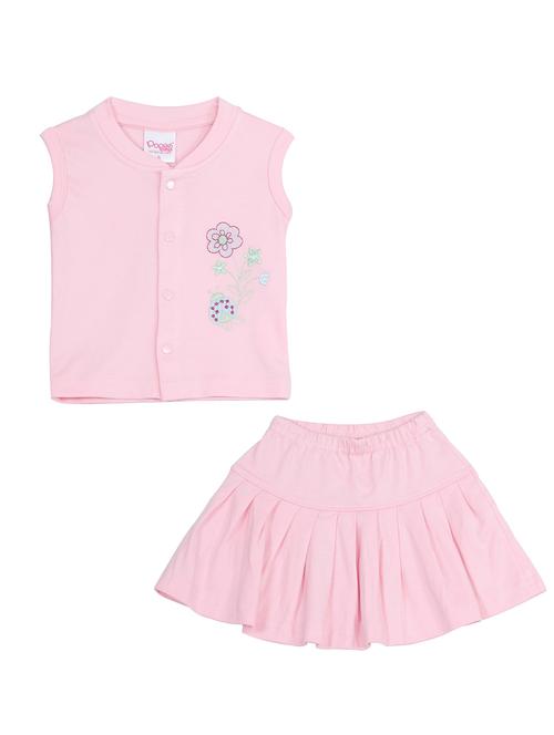 pink cotton skirt set - 14504295 - Standard Image - 1