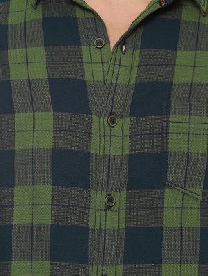 green cotton casual shirt - 14504677 - Standard Image - 4