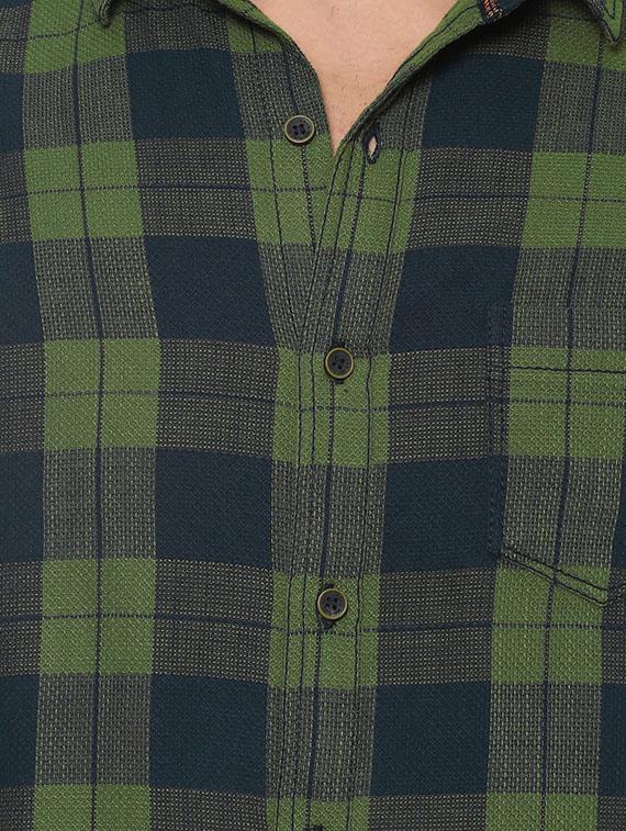 green cotton casual shirt - 14504677 - Zoom Image - 4