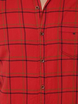 red cotton casual shirt - 14504680 - Standard Image - 4