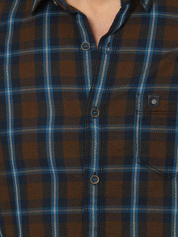 brown cotton casual shirt - 14504683 - Zoom Image - 4