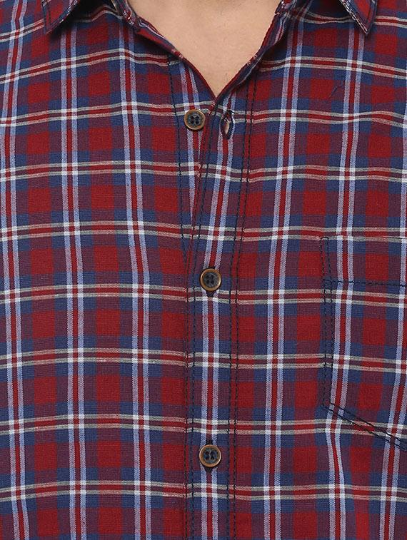 red cotton casual shirt - 14504717 - Zoom Image - 4