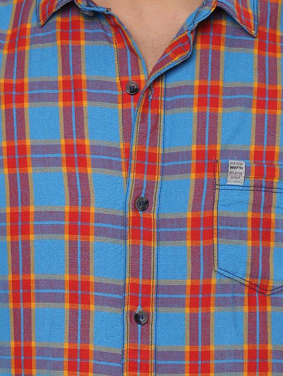 blue cotton casual shirt - 14504724 - Zoom Image - 4