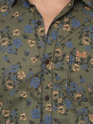 green cotton casual shirt - 14504756 - Standard Image - 4