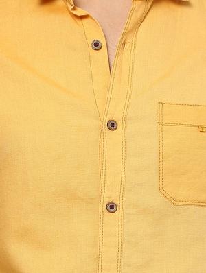 yellow cotton casual shirt - 14504783 - Standard Image - 4