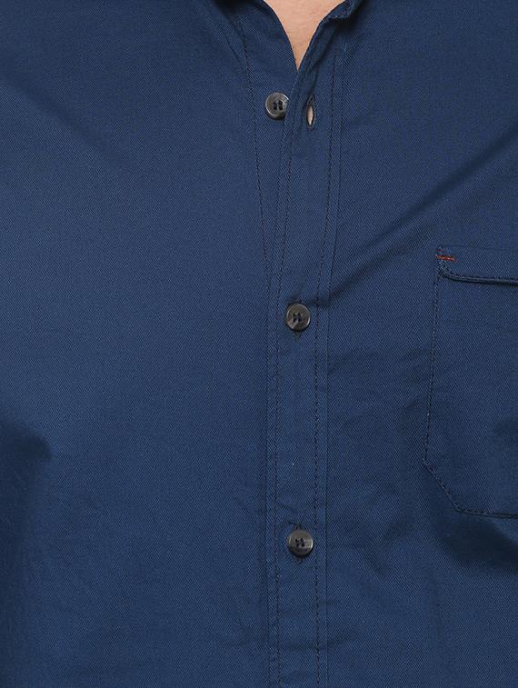 blue cotton casual shirt - 14504795 - Zoom Image - 4