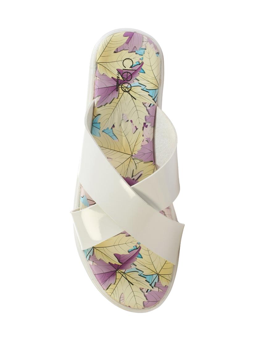 white faux leather slides - 14505408 - Zoom Image - 4