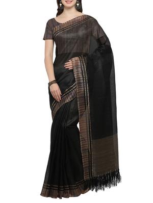 Set of 2 Multicolored tussar silk bordered saree with blouse - 14509819 - Standard Image - 4