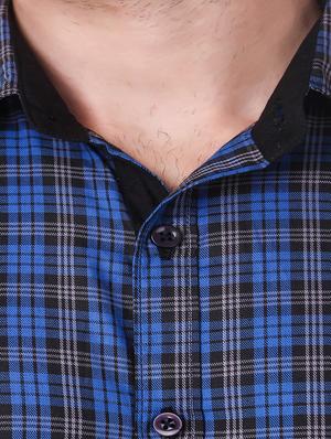 blue cotton casual shirt - 14510369 - Standard Image - 4