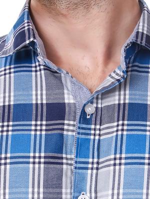 blue cotton casual shirt - 14510372 - Standard Image - 4