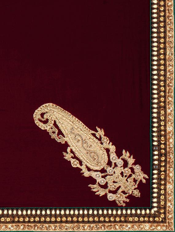 beige half and half saree with blouse - 14512244 - Zoom Image - 4