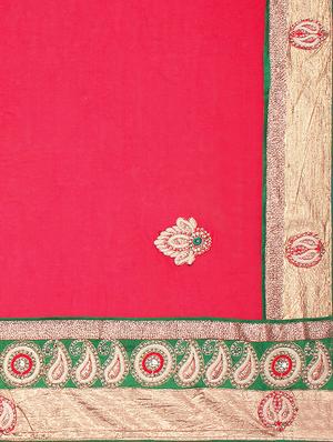 red half and half saree with blouse - 14512250 - Standard Image - 4