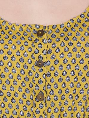 yellow rayon printed jumpsuit - 14513901 - Standard Image - 4
