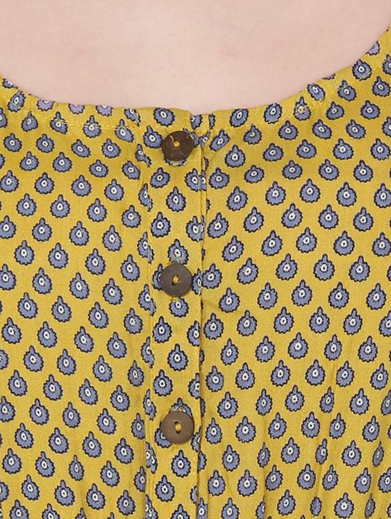 yellow rayon printed jumpsuit - 14513901 - Zoom Image - 4