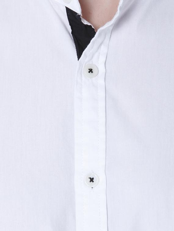 white cotton casual shirt - 14514091 - Zoom Image - 4