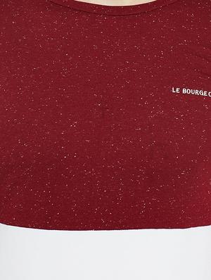 maroon cotton color block t-shirt - 14515493 - Standard Image - 4