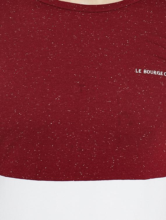 maroon cotton color block t-shirt - 14515493 - Zoom Image - 4