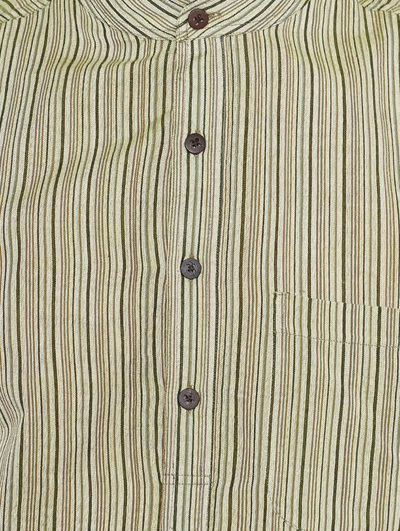 green cotton long kurta - 14517389 - Zoom Image - 4