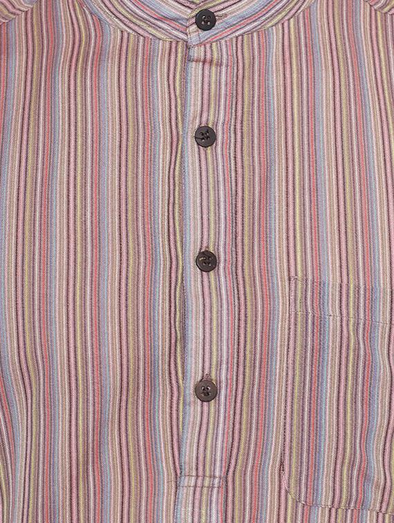 purple cotton long kurta - 14517390 - Zoom Image - 4
