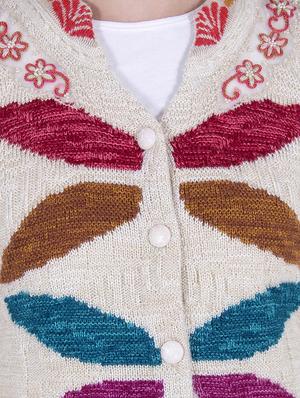 Multicolored woolen cardigan - 14519148 - Standard Image - 4
