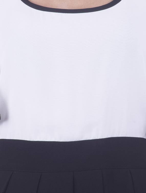 white georgette fit & flare dress - 14520722 - Zoom Image - 4