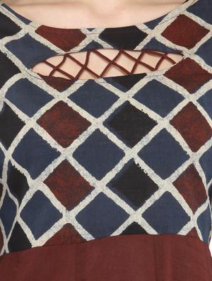 brown cotton anarkali kurta - 14521485 - Standard Image - 4