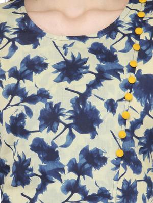 layered indigo printed kurta - 14521490 - Standard Image - 4