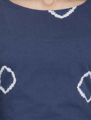 Blue Tie & Dye Asymmetric Kurta - 14521492 - Standard Image - 4