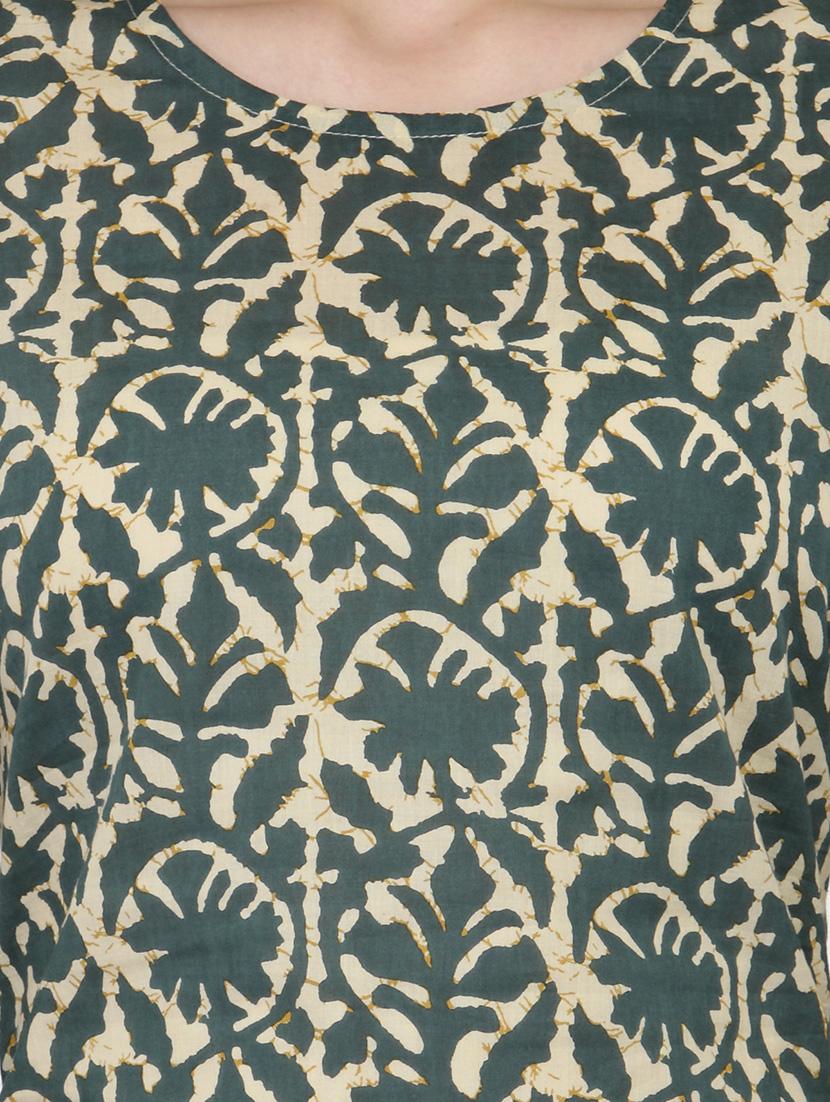 a-line Dabu print kurta - 14521494 - Zoom Image - 4