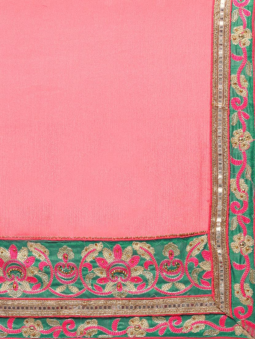 pink silk half & half saree with blouse - 14527232 - Zoom Image - 4