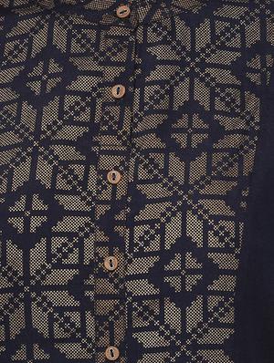 blue viscose flared kurta - 14527357 - Standard Image - 4